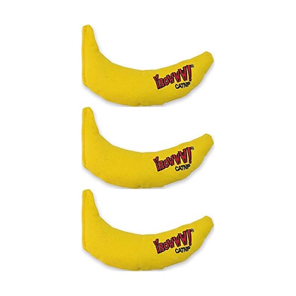 Yeowww. duckyworld 100% Organic Catnip Leaf & Flower Cat Toy Banana 3 Pack