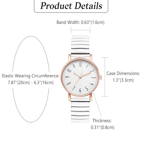 Stylish Women's Waterproof Elastic Strap Watch with Large Arabic Numerals - Easy Reader Analog Quartz Timepiece for Everyday Elegance - Image 3