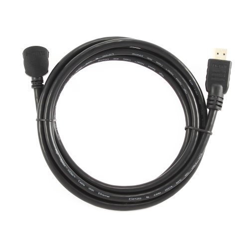 Gembird 1.8m 1.4 HDMI Cable with 90 Gold Plated Male to Straight Male Connector, Black, 1.8 Meters - Image 2
