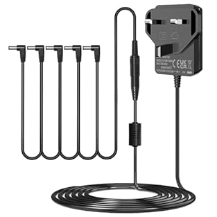 [ 9V Pedal Power Supply Widely Used: ] 9V Power Supply guitar pedal fit for stompboxes and negative tip keyboards electronics that have the same voltage requirements. Compatible with Boss, Roland, DigiTech, Jim Dunlop, MXR, Nobels, NUX, Donner, Plane...
