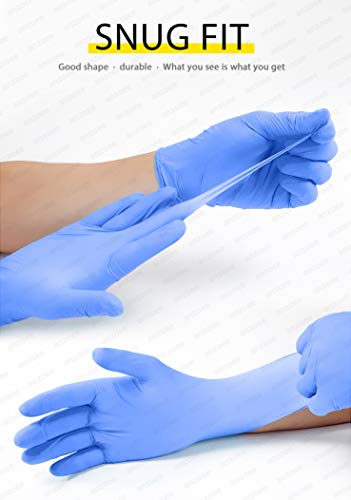 10 PCS Household Cleaning Gloves Blue, Anzoee Dishwashing Gloves Washing Gloves with Textured Fingertips Food Service Powder Free Gloves - Thumbnail 3