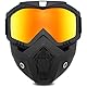 Motorradbrille Abnehmbare TAIZER Motorrad Schutzbrille Staubschutz Brille Abnehmbaren Gesichtsmaske Winddicht Helm Nebelfest Winddicht Reiten Sonnenbrille Fahrrad Dirtbike Motocross (gelb)