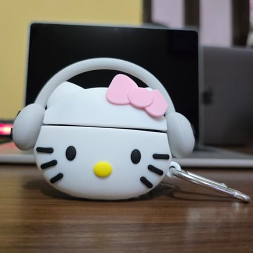 Image of YODI Case Cover for Airpods Pro|Pro 2|Airpods Pro 3|Airpods 4 Pouch, Silicone Cases with Cleaner Kit 360 Drop Protection,Shock-Resistant ([Headphone - White Pink Kitty ], Airpods Pro /Pro 2)