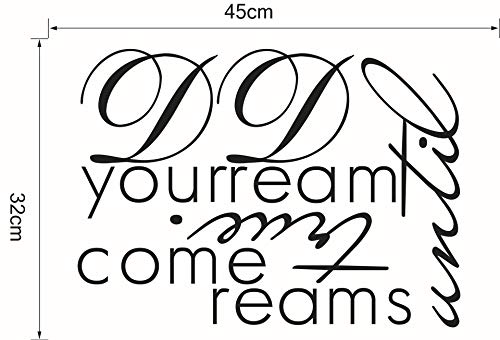 Dream Until Your Dreams Come True Motivational Quotes Wall Stickers，Inspirational Saying Wall Decal, Uplifting Encouragement Decor Wallpaper Mural For Home #TOP5