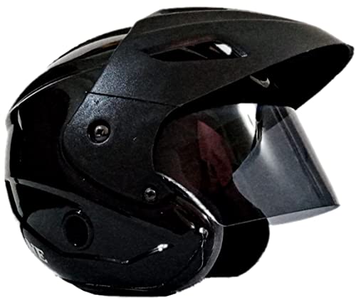 Tiger-ONE Open FACE Helmet [ High Impact Size : M ] Motorbike Helmet, Neno Cap, Z Black, High Impact Shell, ISI : Approved..