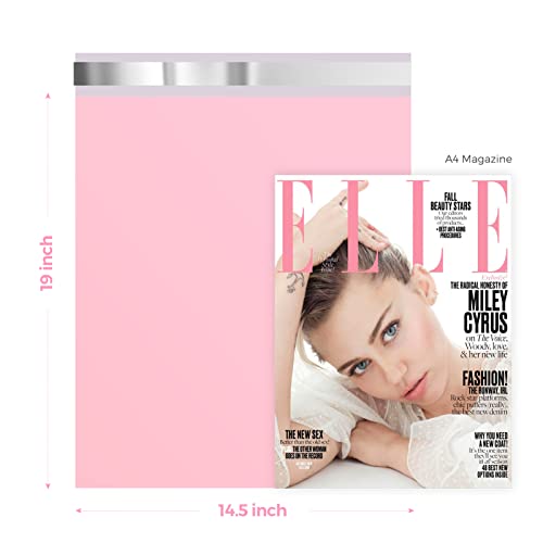Image of Metronic Poly Mailers 14.5x19 500 Pack, Large Shipping Bags for Clothing with Strong Adhesive, Shipping Envelopes Mailers Poly Bags for Small Businesses, Waterproof Packages Bags Light Pink