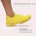 LUCKY STEP Women Air Cushion Fashion Sneakers Breathable Casual Comfortable Lightweight Walking Shoes (Yellow,6B(M) US)