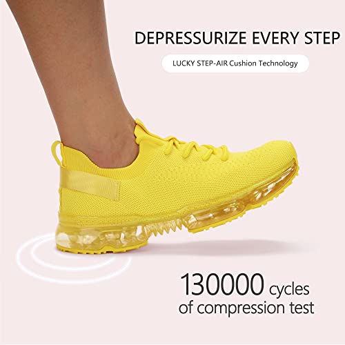 Image of LUCKY STEP Women Air Cushion Fashion Sneakers Breathable Casual Comfortable Lightweight Walking Shoes