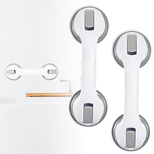 Grab Bars for Shower, Set of 2 Designed to Provide Balance Assistance and Safety for Elderly and Disabled Individuals in The Bathroom. Grab Bars can be Attached to Tiles, Glass & Hard Plastic ONLY.