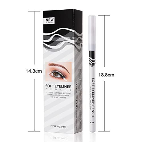 White Eyeliner Pencils, 12Pcs Professional Highlighters Eye Liner Pencils Eye Brightener, White Eye Liners Makeup Pencils Waterproof Long-Lasting Eyeshadows Beauty Makeup Tools For Women #TOP5