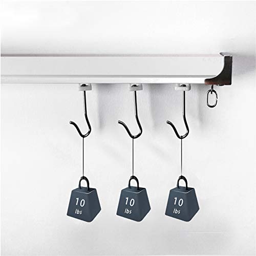 BIGalleons Ceiling Curtain Track, Room Divider Ceiling Track 6ft×1pc, Aluminum Heavy Duty Ceiling Track System with Hooks and Accessories for Living Room/Bed Room/Shower (Ivory White)