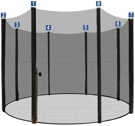 Trampoline Safety net, Jumping Replacement net, Perfect for Most Trampolines, Equipped with Protective Buckles and Reinforced Hooks, nets only