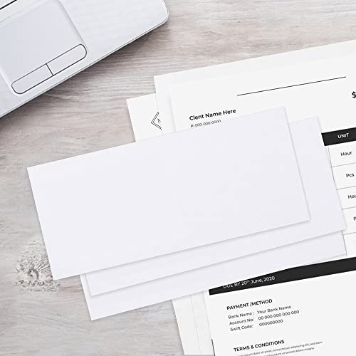 #10 Security Self-Seal Envelopes, No.10 Windowless Bussiness Envelopes, Security Tinted with Printer Friendly Design - Size 4-1/8 x 9-1/2 Inch - White - 24 LB - 500 Pack by HERKKA - Image 7