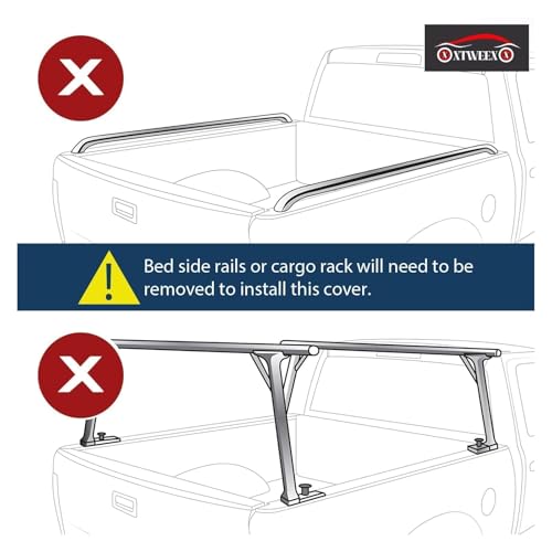 Image of Soft Tri-Fold Truck Bed Tonneau Cover fits 2019-2026 Ford Ranger 5' 1 inch (61 inch) Bed Durable & Waterproof Vinyl, No Drilling Required, Privacy Protection & Locking | Not fit Cargo Management Rails