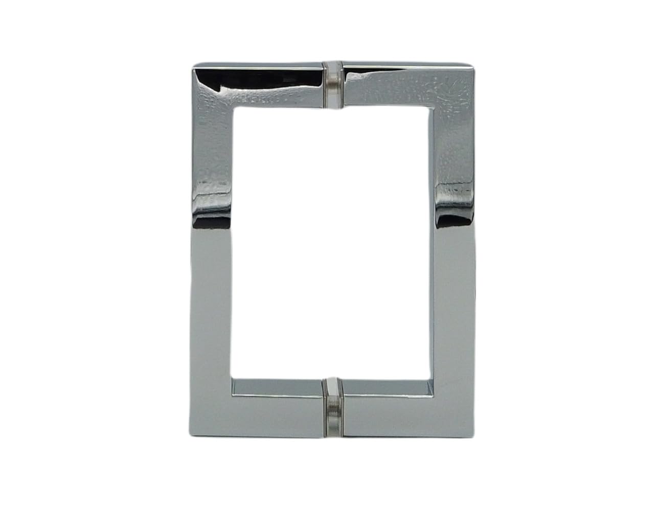 SHS Square 6 inches Back-to-Back Pull Handle, for Shower Door Replacement. for Commercial and Residential Glass Shower Doors. Solid Brass Tubing. Heavy Duty with washers (Polished Chrome), SQH6BTB