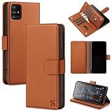Shieldtop Compatible with Samsung Galaxy A71 5G Wallet Case with Card Holder,Women Men RFID Blocking PU Leather Folio Flip TPU Protective Cover Credit Card Slots,Phone Case for Galaxy A71,Light Brown