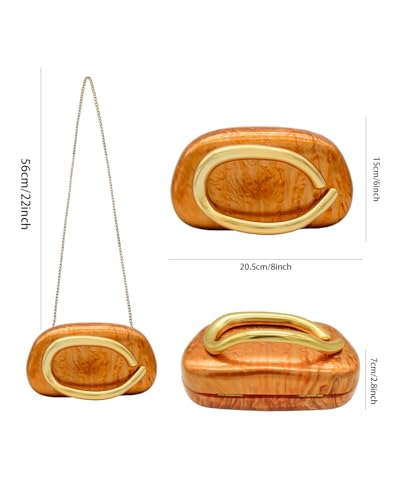 Image of Evening Clutch Purse for Women, PU Leather Wedding Guest Clutch Metal Chain Shoulder Bag, Crossbody Purse