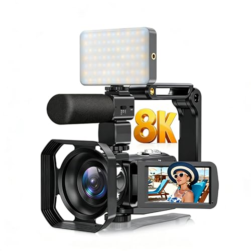 Caméscope vidéo 8K 64MP avec écran tactile rotatif 3 pouces et zoom 18x