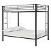 DHP Full Over Full Metal Bunk Bed, Black, Space-Saving Kids Furniture, Sturdy Frame, Guard Rails, Integrated Ladder