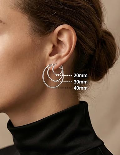 Image of Gacimy Gold Hoop Earrings for Women, 14K Gold Plated Thin Hoops