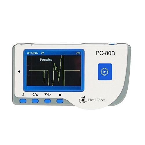 Heal Force Pc-80B Easy Handheld Portable Ecg Monitor With 3-Lead Ecg Cable, Ecg Electrodes, Software & Usb Cable Ce Approved
