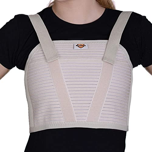 Armor Adult Unisex Chest Support Brace to Stabilize the Thorax after Open Heart Surgery, Thoracic Procedure, or Fractures of the Sternum or Rib Cage, Tan Color, Size Small, for Men and Women