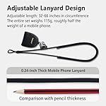 Cell Phone Lanyard Crossbody,Anti Theft Phone Strap,with Steel Wire & Lock,Clip and Go Strap for Phone with Wallet Crossbody,Travel Essentials,Commuting,Daily Convenience,Black - Image 3
