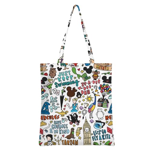 Cartoon Tote Bag Cartoon Gifts Merchandise for Women Reusable Grocery Bags Merch Gift Beach Bag Weekender Bags Christmas Birthday Cartoons Lovers Gift for Women Girls BFF Friend Coworker