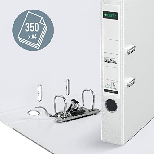 Leitz 2-Ring 2-Inch Premium Linen Textured A4 Sized European Binder, White (1015-Wh) #TOP2