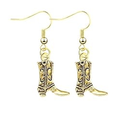 Bright gold boot earring