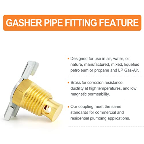 Gasher 4Pcs Brass 1/4" Npt Male Wing Style Air Compressor Drain Valve, Tank Drain Cock Replacement Part #TOP3