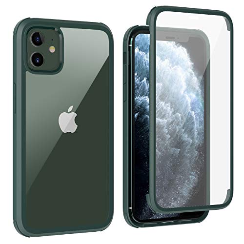 Lofter - Carcasa para iPhone 11 con Protector de Pantalla de Vidrio Templado, Transparente, Resistente, 360 ??Cuerpo, Delgada y rígida de Cristal Transparente, Funda Protectora para iPhone 11 6.1"