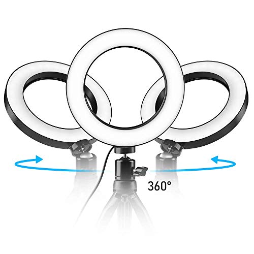 Anel de luz de LED para selfie, luz circular de LED de 15 cm, luz de câmera de vídeo LED, lâmpada de