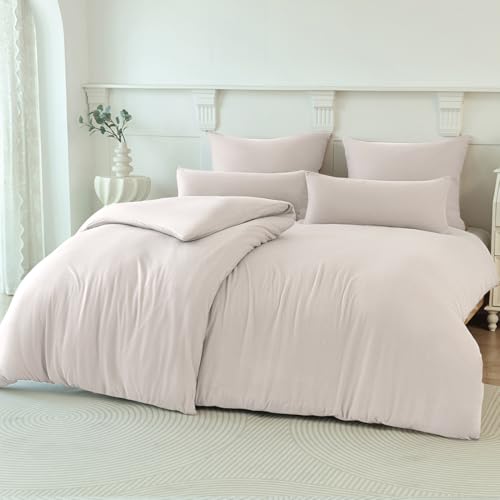 Soifox Winter Thermo Fleece Bettwäsche 135x200 4teilig Beige,...