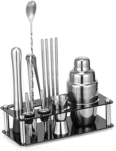 Set de Coctelera de Acero Inoxidable con Soporte Acrílico