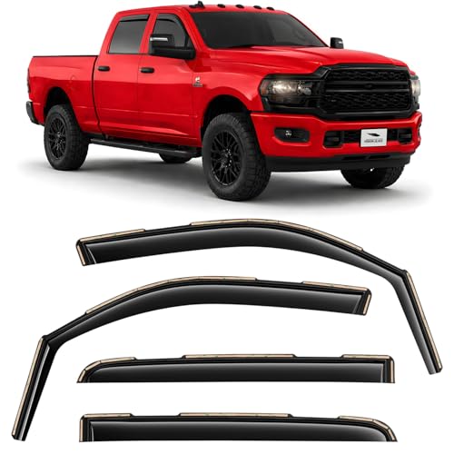 Voron Glass in-Channel Extra Durable Rain Guards for Dodge RAM 2500 & 3500 Trucks (New Body Style)...