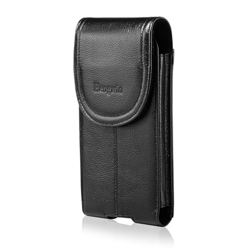Étui de protection Samsung Galaxy A25 et iPhone 15 Plus avec étui ceinture cuir noir