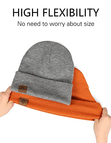 Winter Beanie Hat Acrylic Winter Hats For Women Men Soft Warm Unisex Cuffed Beanie (Orange) #TOP5