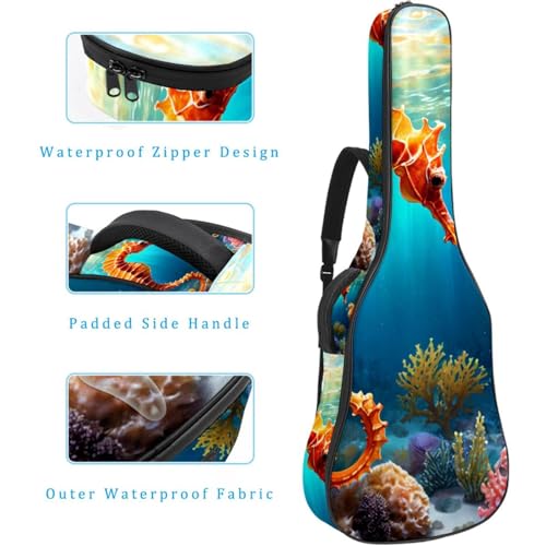 Housse de protection guitare multicolore imperméable à plusieurs poches