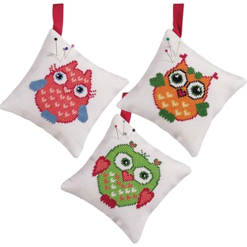 Kit per ricamo a punto croce gufo rosso