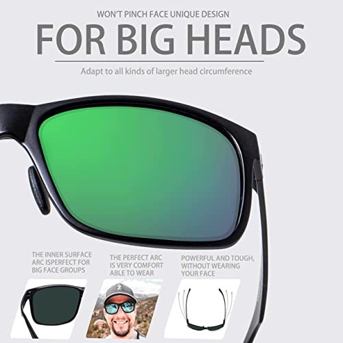 MAXJULI Polarized Sunglasses for Big Heads Men Women (FIT M/L,NOT FIT XXL),Ultra Light and Thin 81054