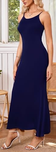 Image of Women's Summer Sexy Bodycon Maxi Dress Spaghetti Strap Elegant for Holiday Beach Vacation