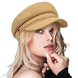 Women's Newsboy Caps Wool Cabbie Beret Hat Fashion Ladies Pageboy Caps for Womens Khaki