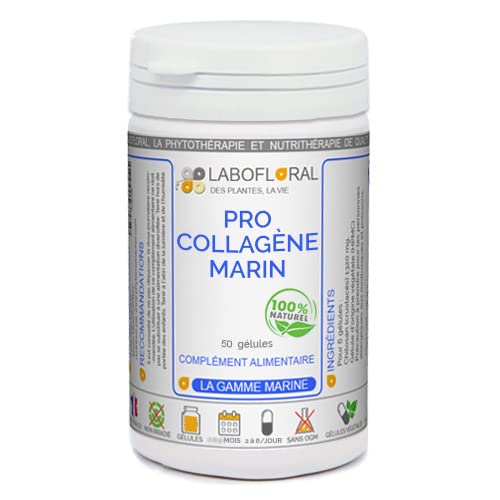 Pro Collagène marin Labofloral 50 gélules dosées à 300 mg - Complément alimentaire - Articulations, peau, beauté - Fabriqué en france