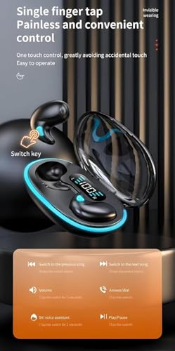 Image of S55 Bluetooth Open Ear Wireless Sleeping Earbuds, BT5.4 Headphones, Button Control & Type-C Fast Charging, ENC Call Noise Reduction, Ideal for Sleeping, Meditation and Entertainment. (Beige) (Black)
