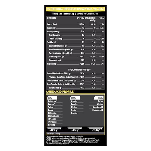 Image of MuscleBlaze Whey Gold, 100% Whey Protein Isolate, Labdoor USA Certified, 30g Whey Protein Per Scoop (Rich Milk Chocolate, 2kg / 4.4lb)