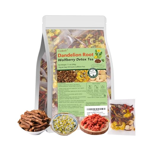 Dandelion Root Wolfberry Tea Liver Kidney Health (20 Count)