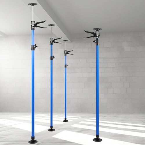 ISOISL 4er Set Deckenstütze Montagestütze bis 50kg Tragkraft Teleskopstützen bis 45 Montagestütze 115-290cm Einhandstütze für Wände Decken Stützen Höhenverstellbar Deckenstützen aus Stahl