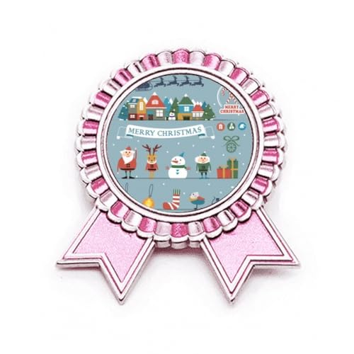 Broche rose en métal ciselé Snowman Festival élégance d'hiver taille M