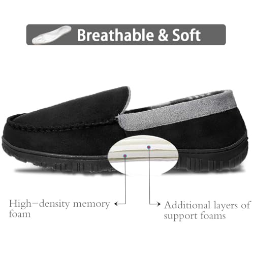 shoeslocker Mens Slippers Microsuede Moccasin Memory Foam House Shoes3